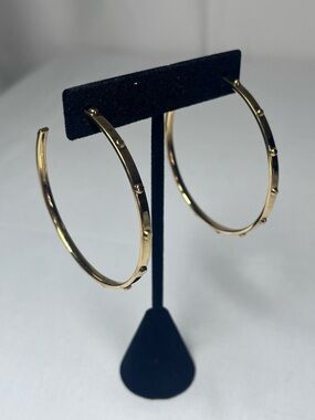 Michael Kors Gold Stud-Accent Hoop Earrings